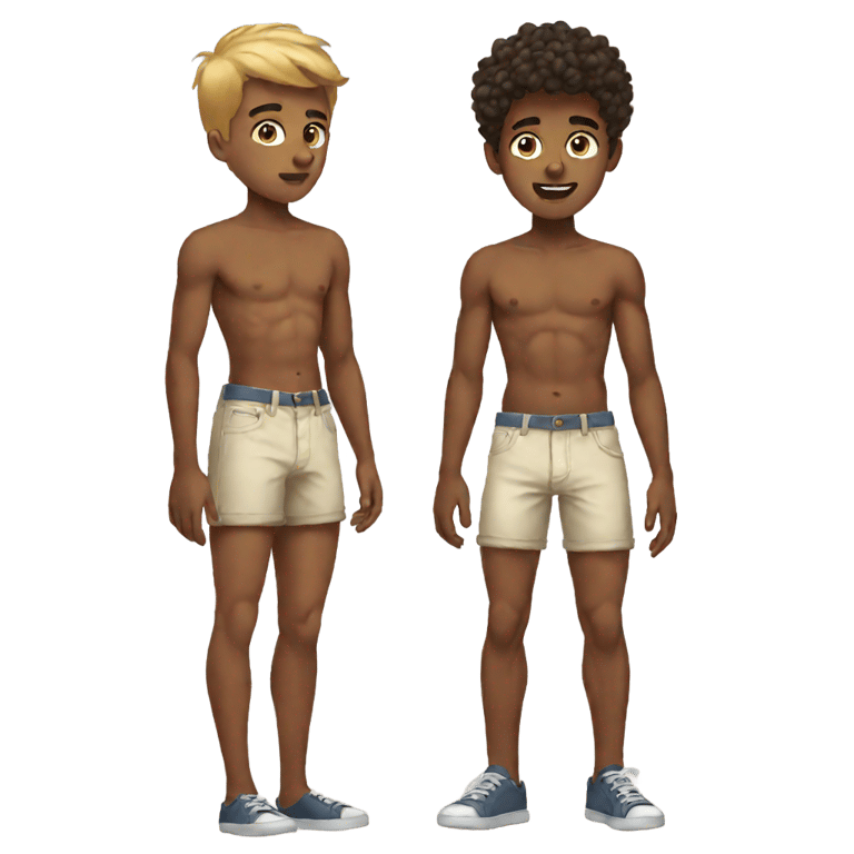 genmoji : twink wearing shorts and no shirt