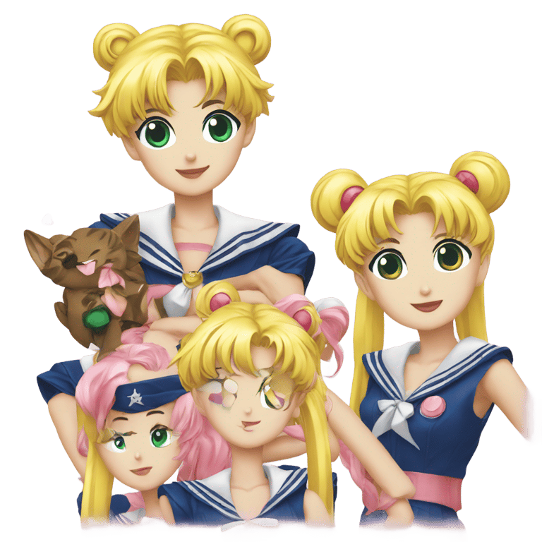 genmoji: Sailor moon and crew