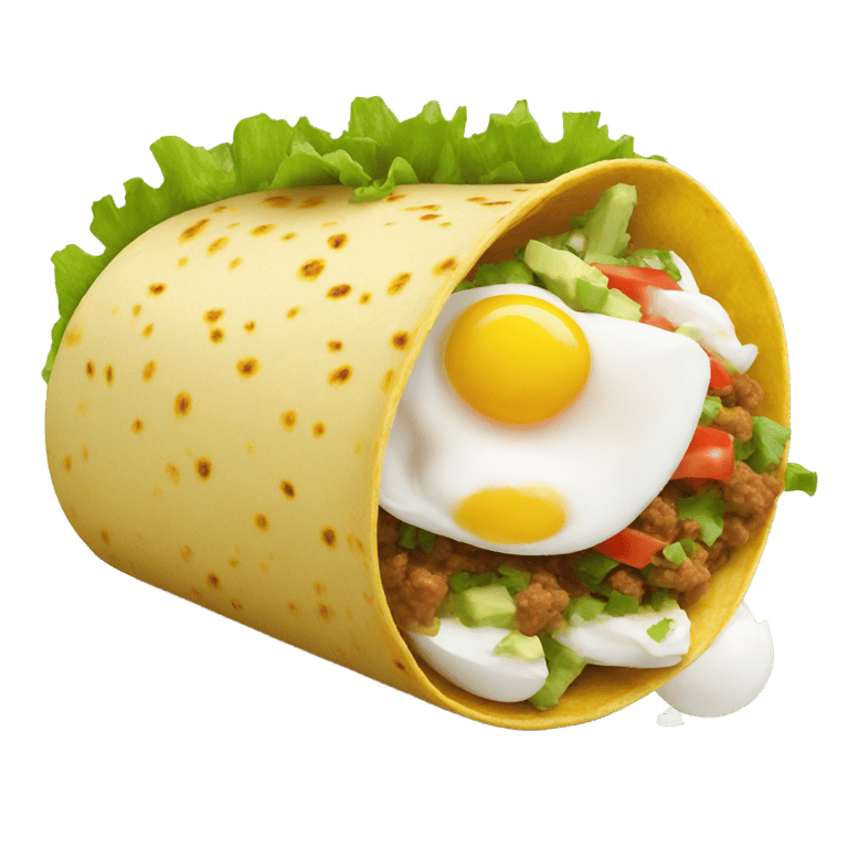 genmoji: taco with hard boiled eggs