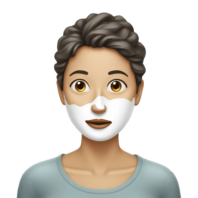 絵文字：Woman with white yoghurt in face