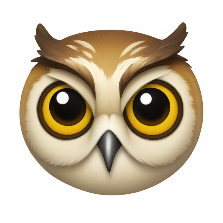genmoji: Smiley face owl