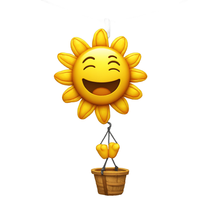 genmoji: Sun from Fnaf bungee jumping