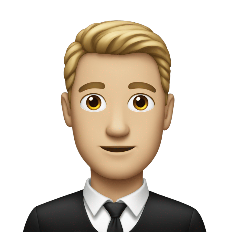 genmoji: white man in black dress