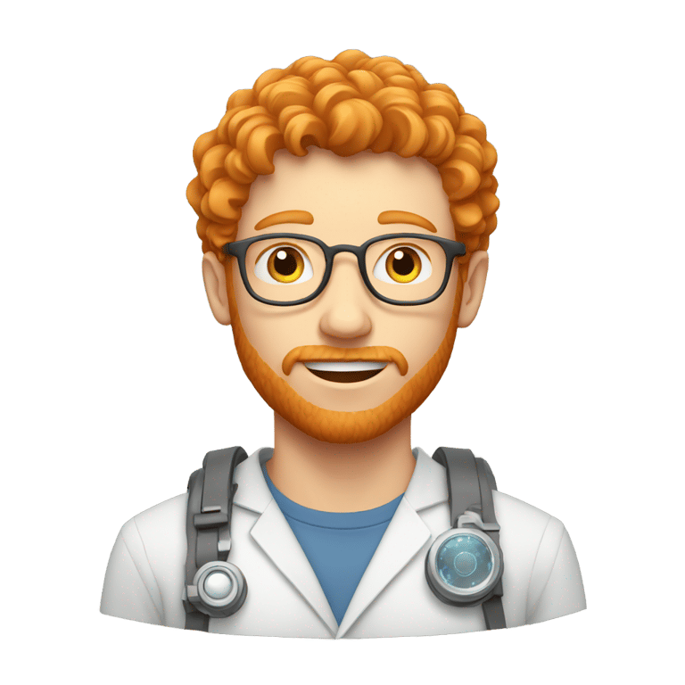 genmoji: a ginger guy who study physics