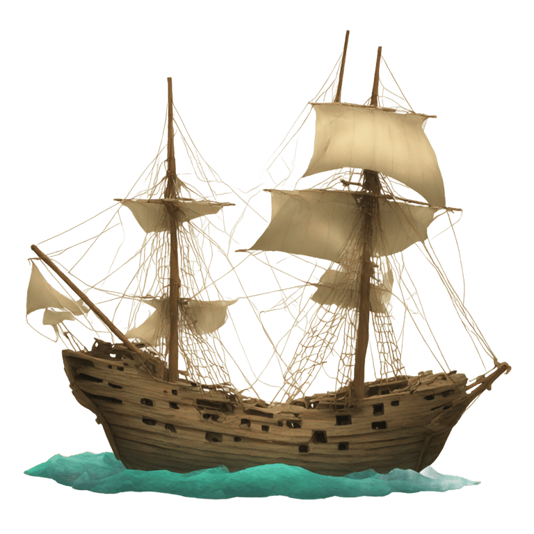 genmoji: sail ship wreck remains