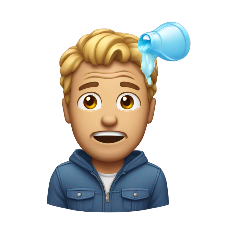 genmoji: Man getting squirted all over his face