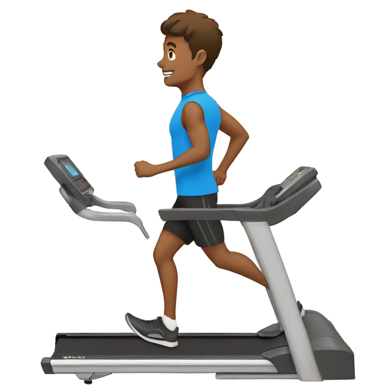 genmoji : Treadmill with white boy