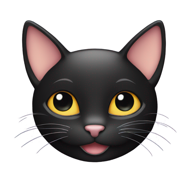 genmoji: smiling black cat with smiling eyes