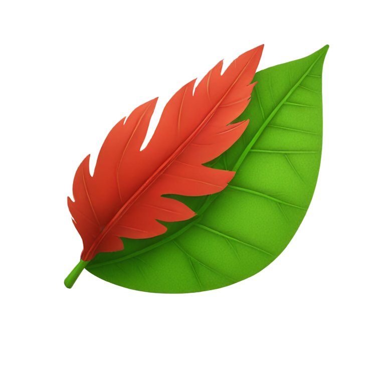 genmoji: green leaf hat with red feather