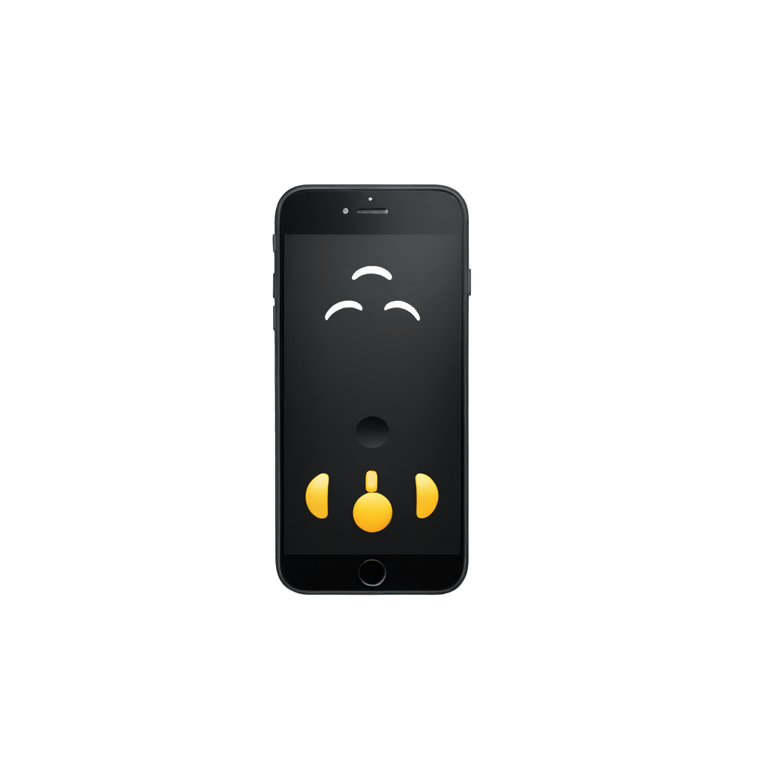 genmoji: A black Iphone 16 switched off at the front