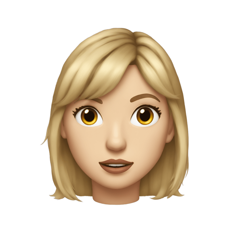 genmoji: Taylor Swift with a Ugly Frowny Hideous Face