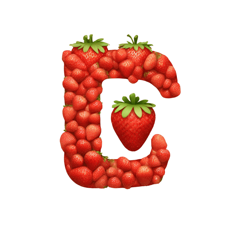 genmoji: Letter s made out of strawberries