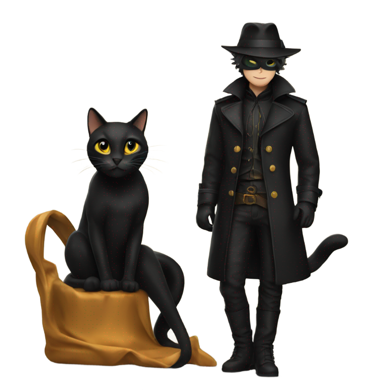 genmoji：黑猫和焦糖