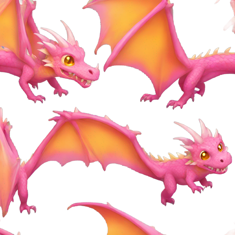 genmoji: Orange-pink iridescent dragon