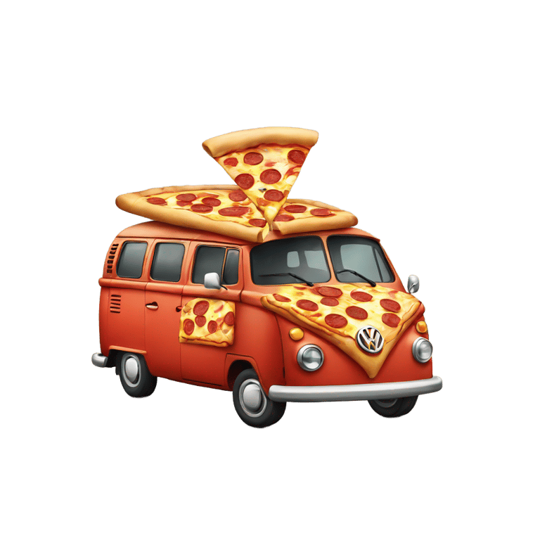 絵文字：Pizza driving Volkswagen