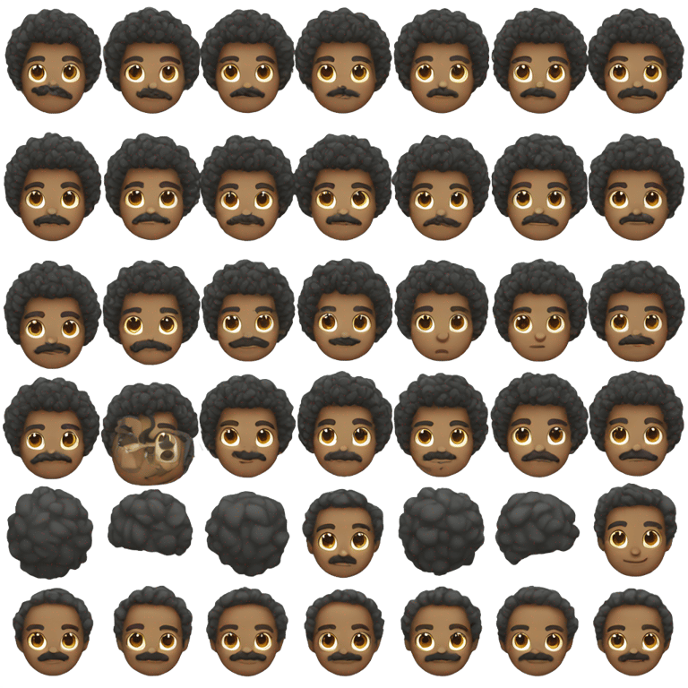 genmoji: Boy with curly hair and mustache