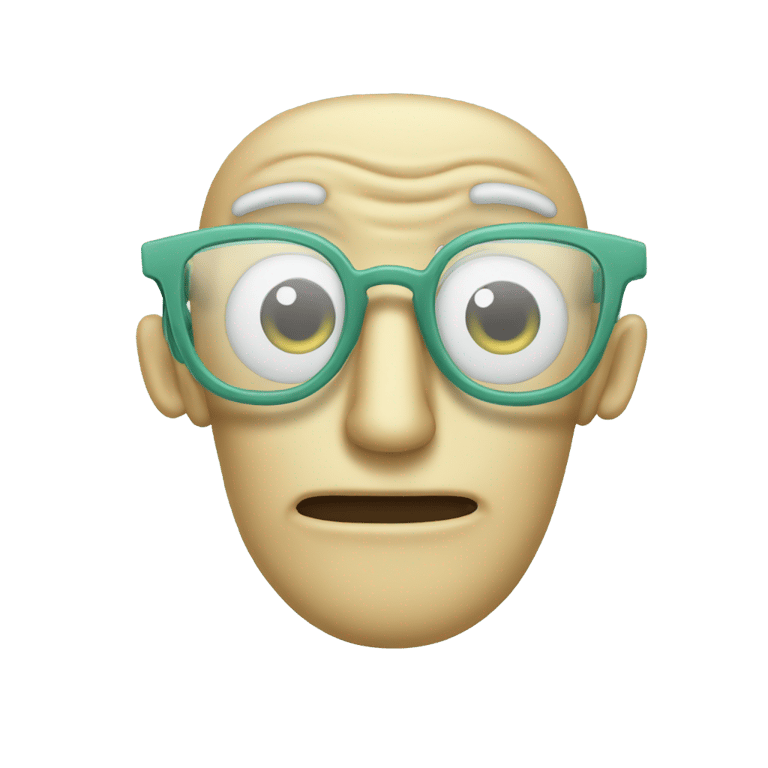 genmoji: Glasses inpired by Squidward