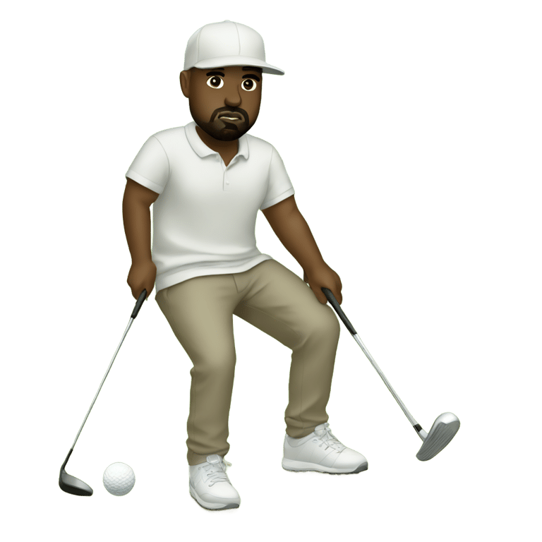 genmoji: kanye golfing