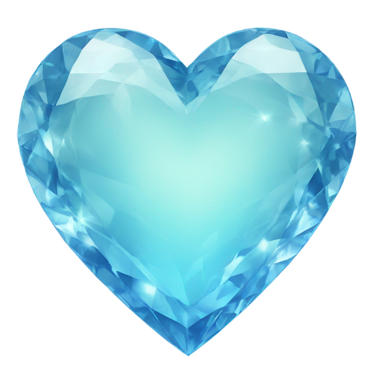 genmoji: light blue heart made of crystal