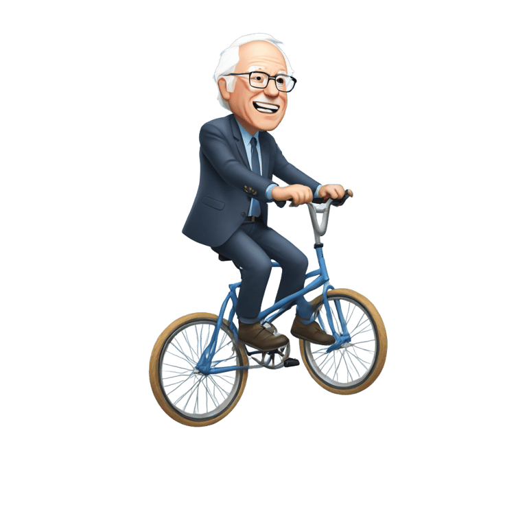 絵文字：bernie sanders riding a unicycle