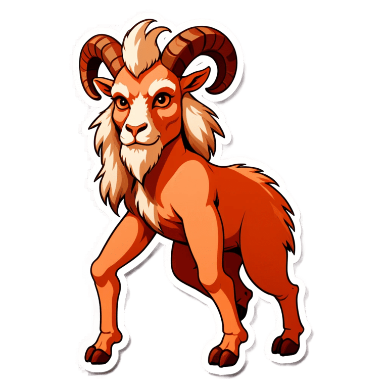 genmoji: Nude female satyr with furry goat legs