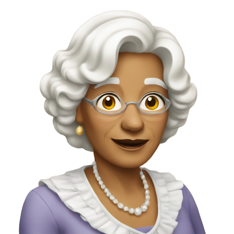 genmoji: Une dame âgée un peu folle