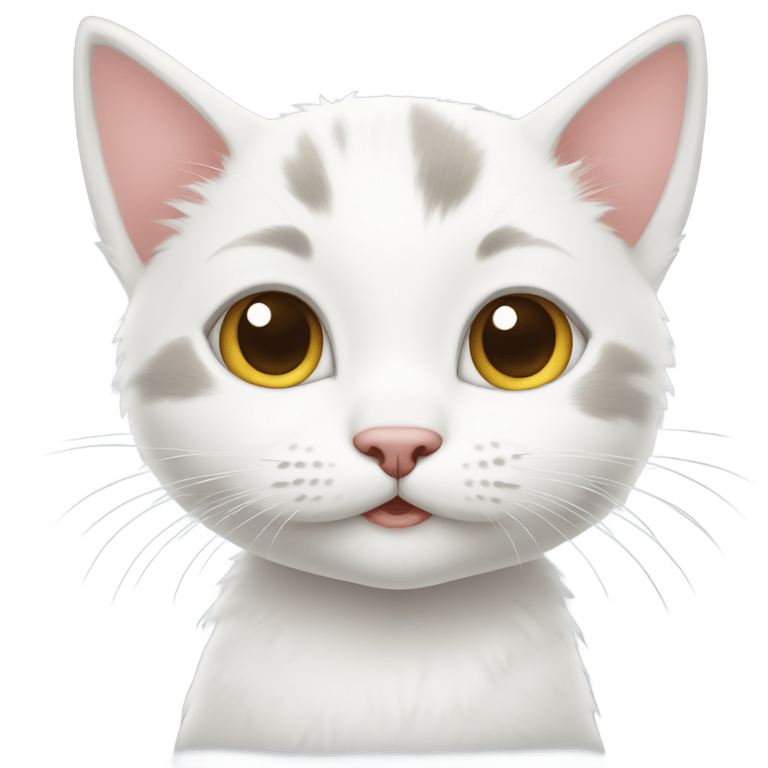 genmoji: Little white kitten with different colors