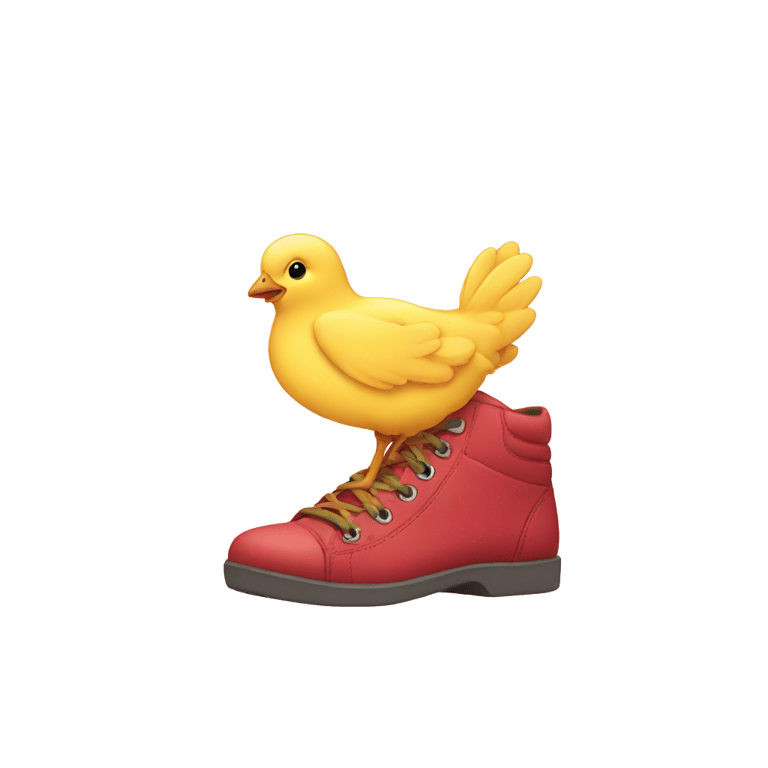 genmoji : Poule avec une chaussure