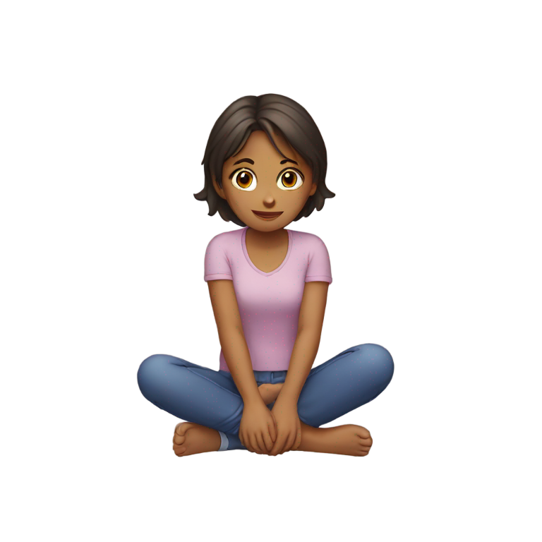 genmoji: girl sitting on hands and knees