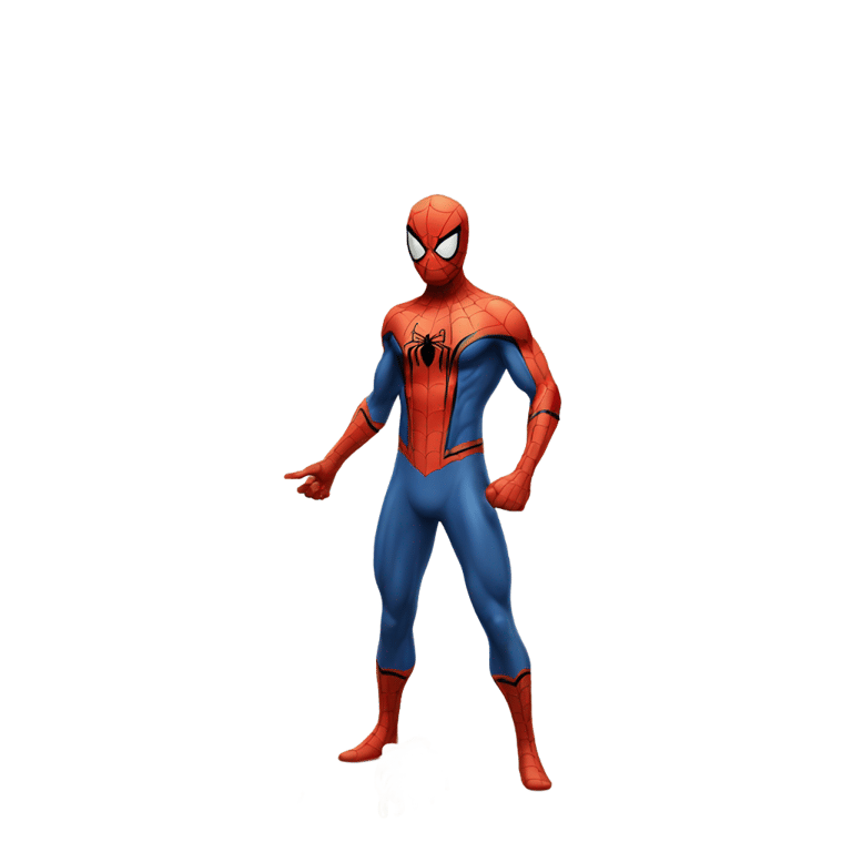 genmoji: A thin spider man  standing noodles hairs