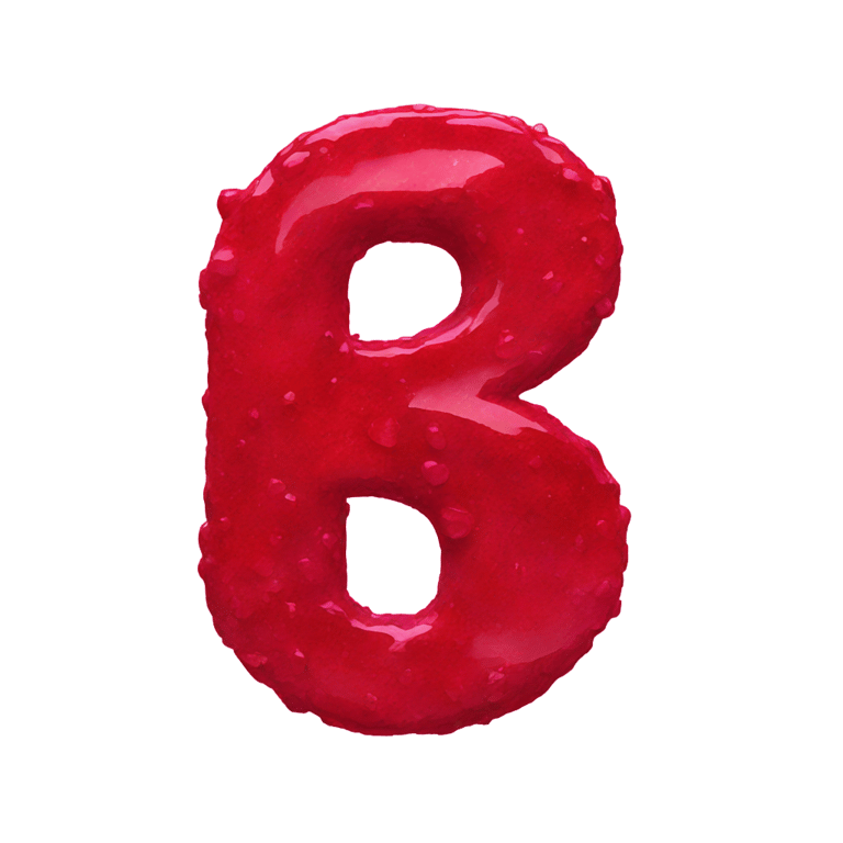 genmoji: Letter r made out of ruby paint