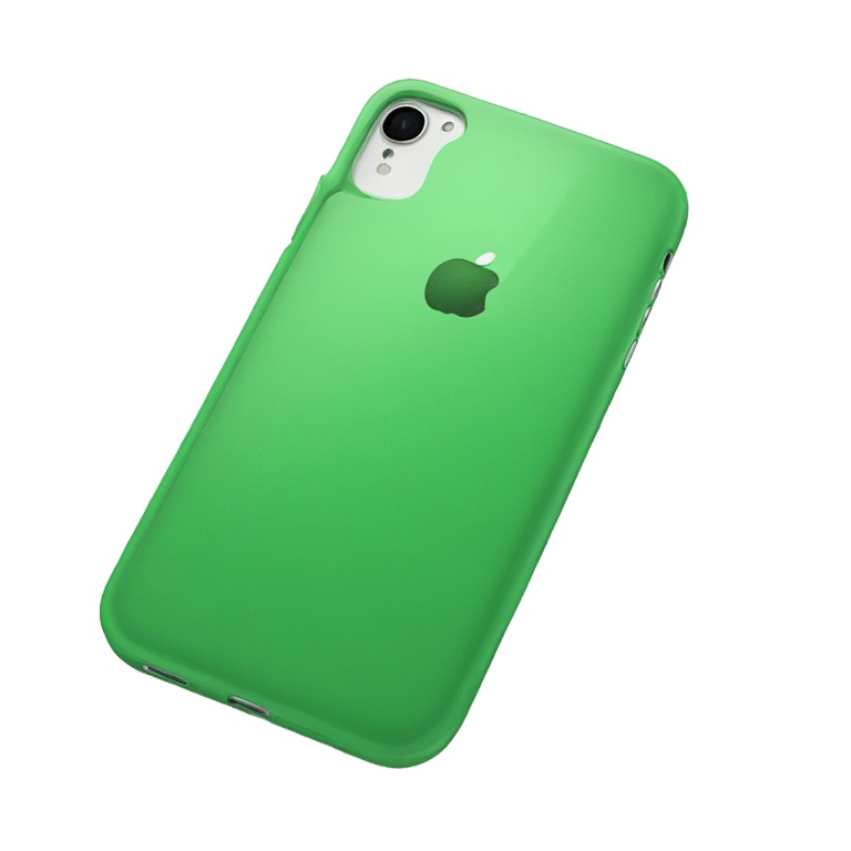 genmoji: iPhone with green case