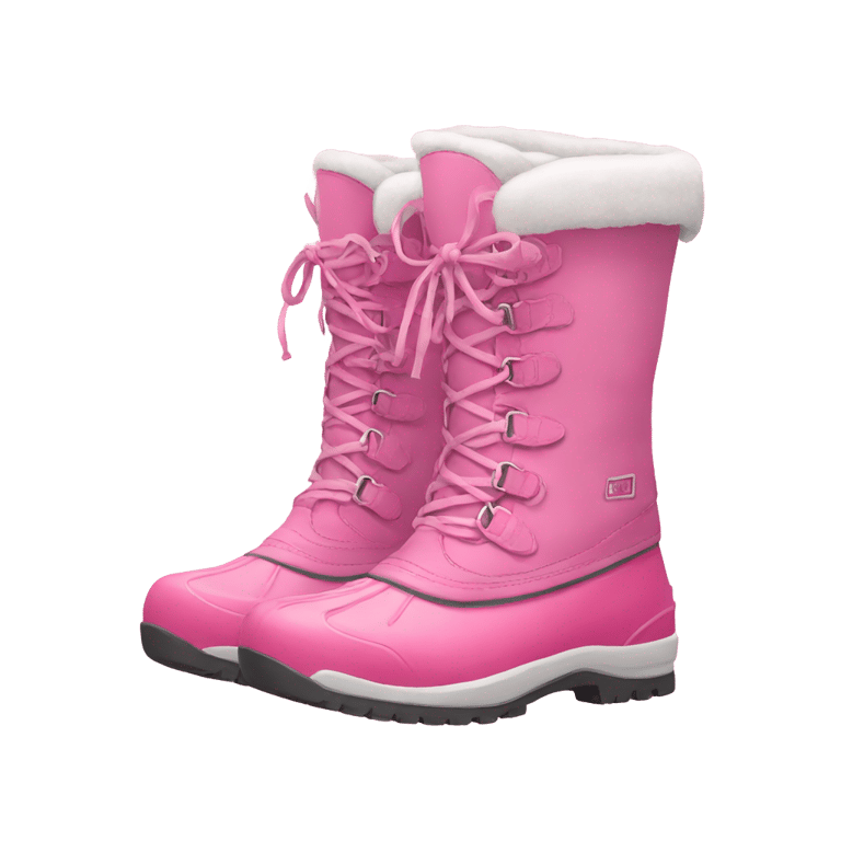 genmoji: pink snow boots