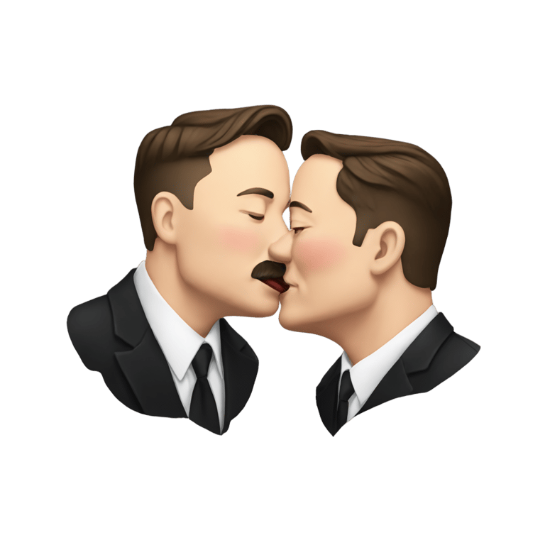 genmoji: elon musk kissing hitler