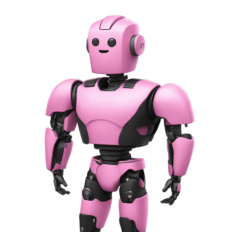 genmoji: a male pink torso black pants robot