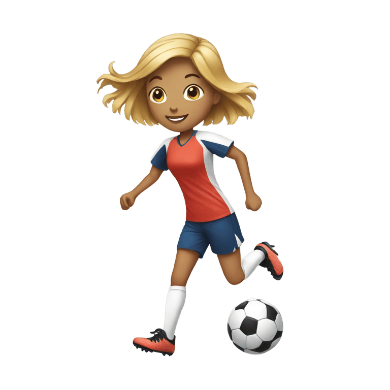 genmoji: girl playing soccer