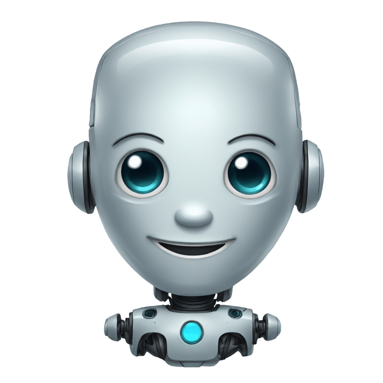 genmoji: friendly human like smiling robot that looks cute