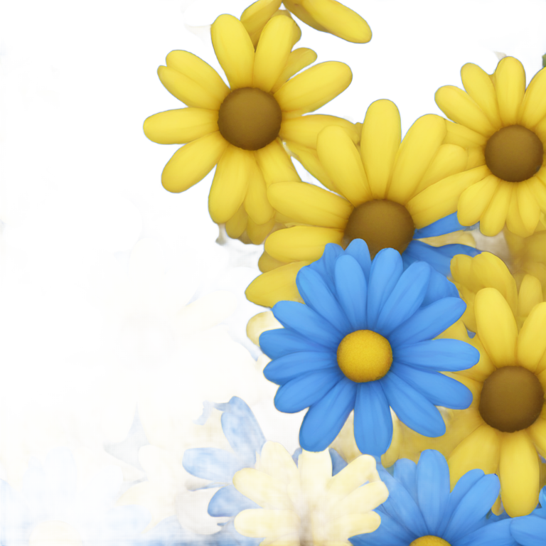 prompt: 黄色と青の花