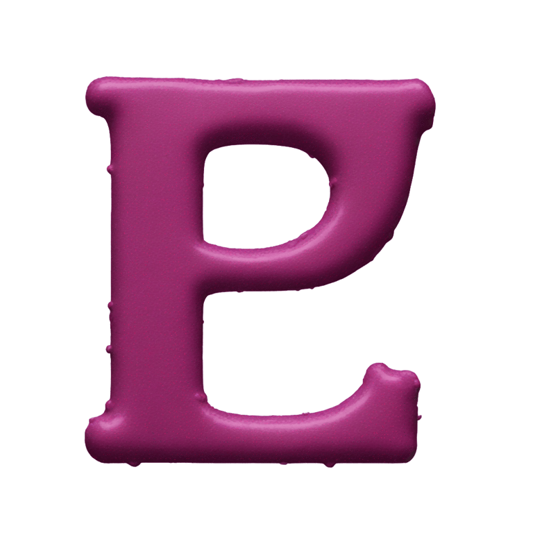 genmoji: Letter p made out of puce paint