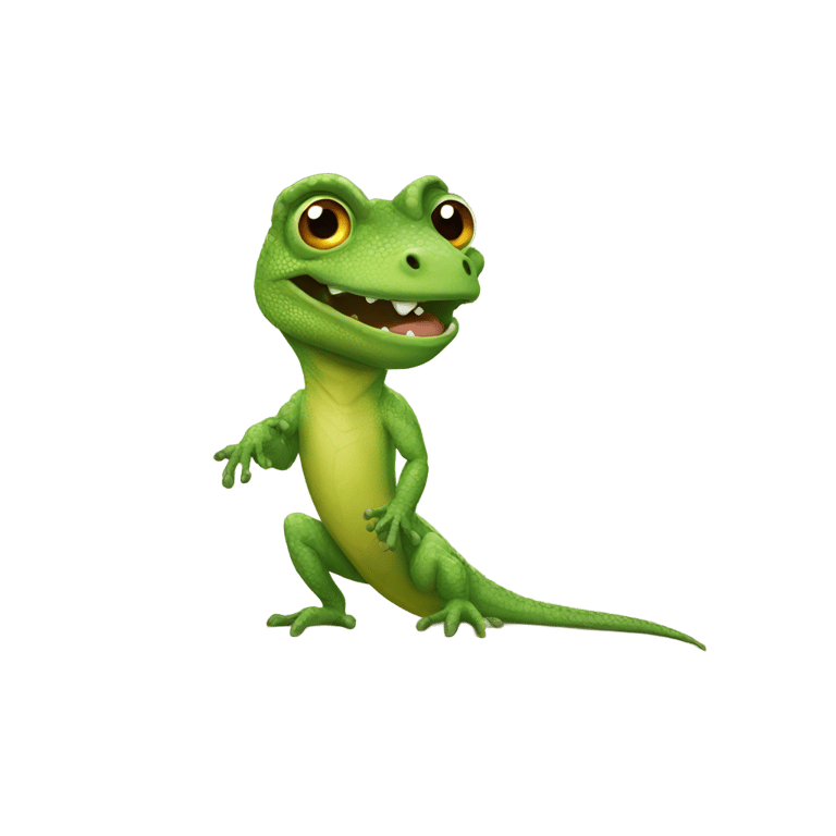 genmoji : lizard hiding in room