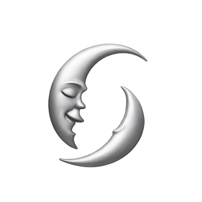 genmoji : Lune croissante argentée