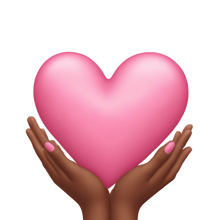 genmoji: pink heart in two hands