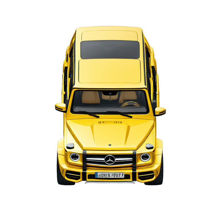 genmoji: Back side , shiny yellow, Mercedes classe G AMG