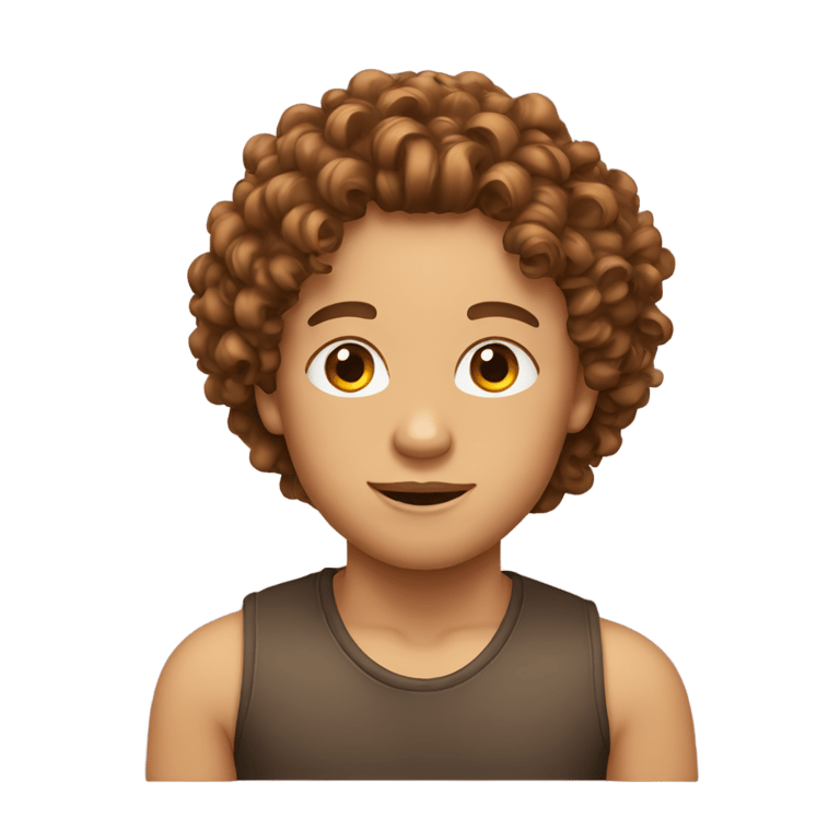 genmoji: Emoji with brown curly hair