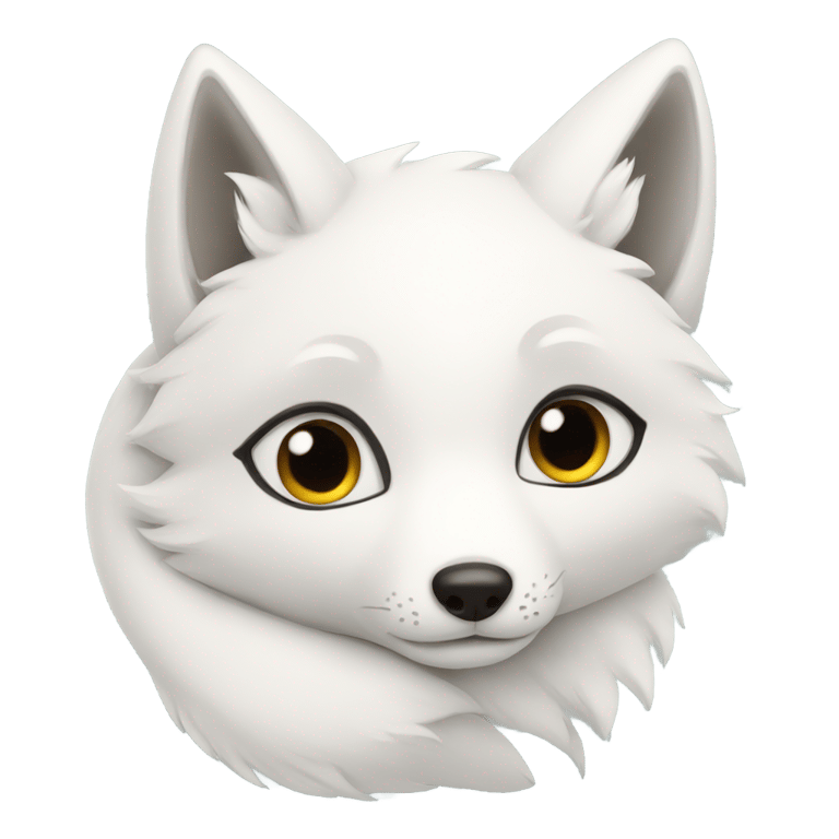 絵文字：white fox snuggle