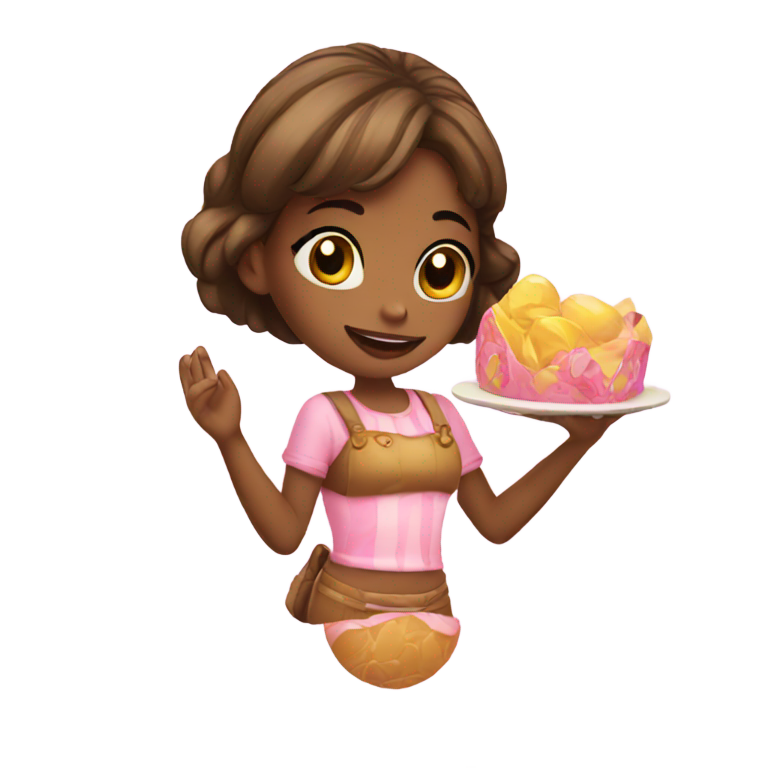 genmoji: a girl with sweets