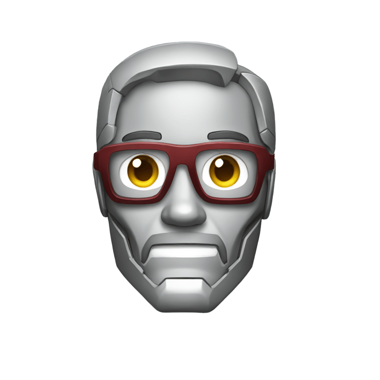 genmoji: A iron man with glasses