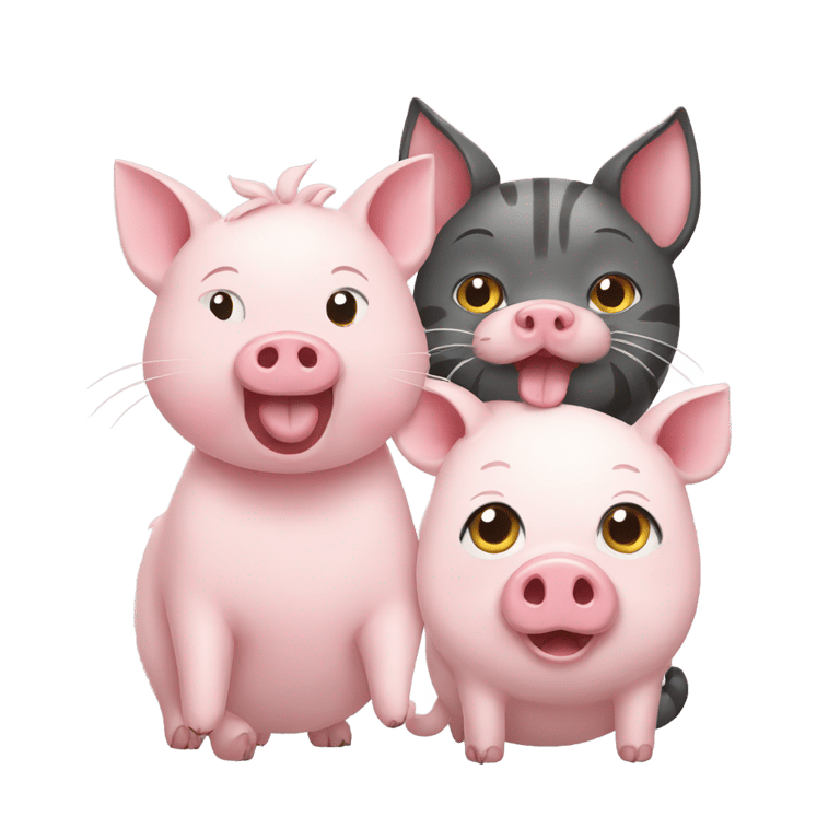 genmoji: cat and pig