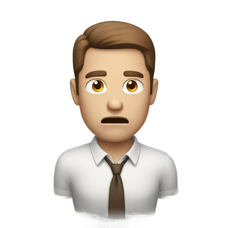 genmoji: Angry white man with brown hair