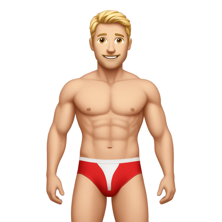 genmoji: white man in red underwear